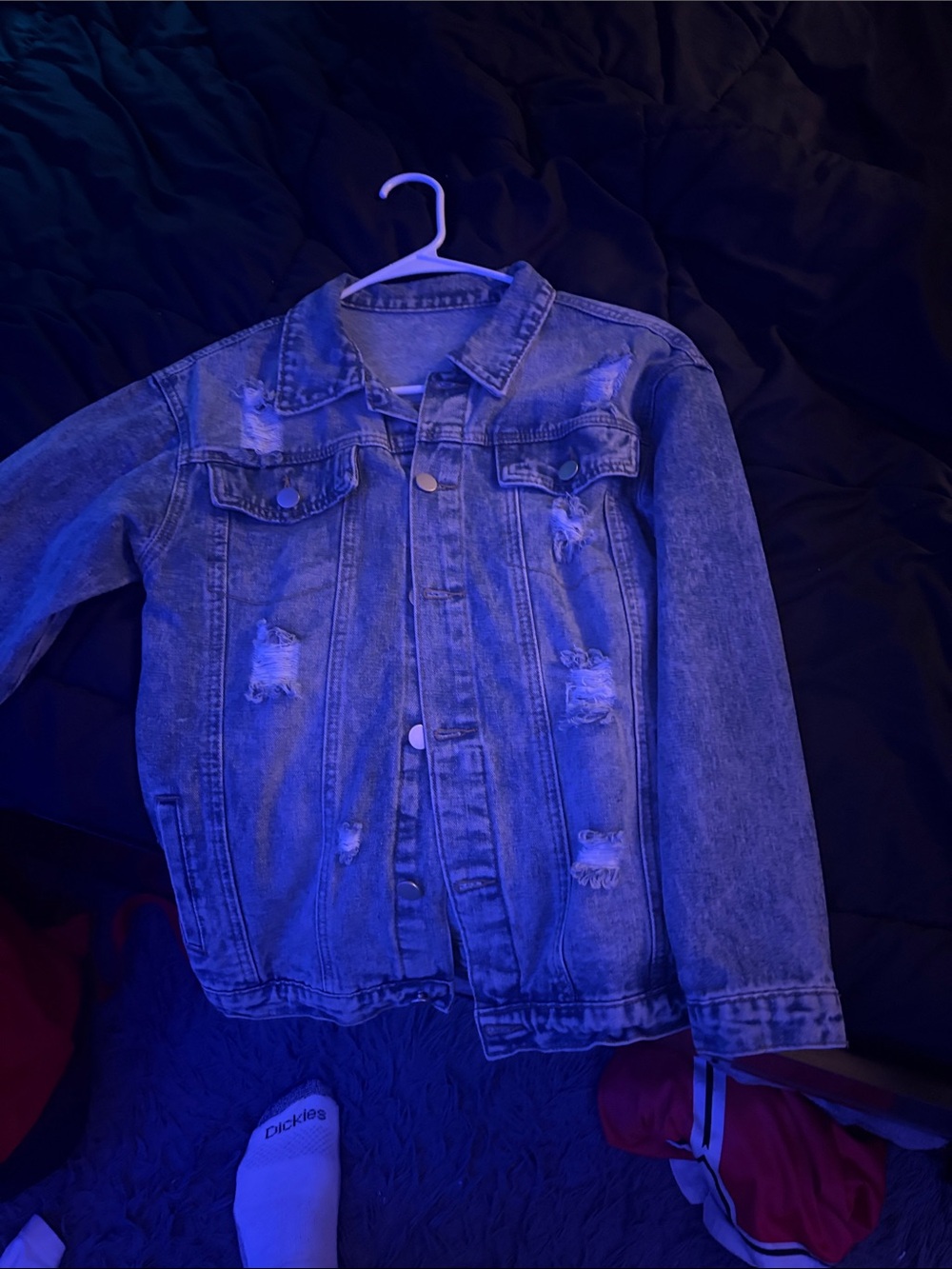 Kids Distressed Jean Jacket in Light Blue - Classic Button-Front